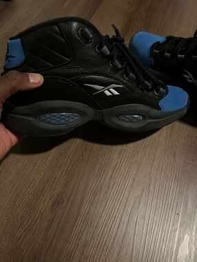 Question Mid 1 Iverson Blue And Black Suede And Leather Size 10.5